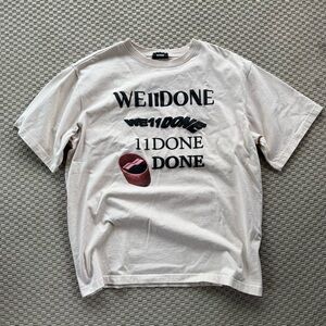 We11done welldone washed logo te shirt ivory